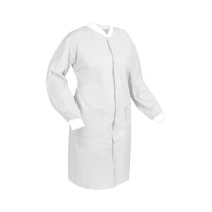 Dukal FitMe Disposable Lab Jacket, White, Medium, 10/Pack, UGJ-6502-M thumbnail 7