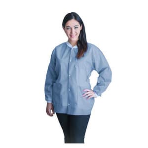 Dukal FitMe Disposable Lab Jacket, Ceil Blue, Large, 10/Pack, UGJ-6503-L thumbnail 8