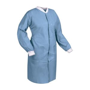 FitMe Disposable Lab Jacket, Small, Ciel Blue, 10/Bag, UGJ-6503-S thumbnail 8