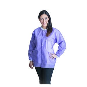 FitMe Disposable Lab Jacket, Purple, Medium, 10/Bag, UGJ-6504-M thumbnail 9