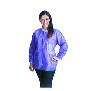 FitMe Disposable Lab Jacket, Purple, Small, 10/Bag, UGJ-6504-S thumbnail 9
