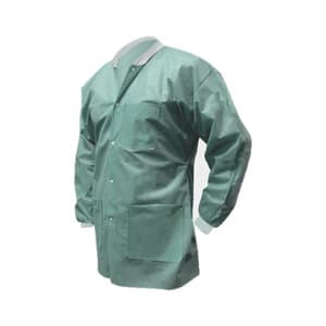 FitMe Lab Jacket, SMS, Knit Cuff & Collar, Snap Front, 3 Pockets, Teal/Green, Large, 10/Bag, UGJ-6505-L thumbnail 12