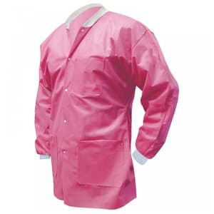 Dukal FitMe Disposable Lab Jacket, Raspberry Pink, Medium, 10/Pack, UGJ-6509-M thumbnail 13