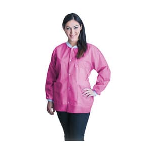 Dukal FitMe Disposable Lab Jacket, Raspberry Pink, Small, 10/Pack, UGJ-6509-S thumbnail 13
