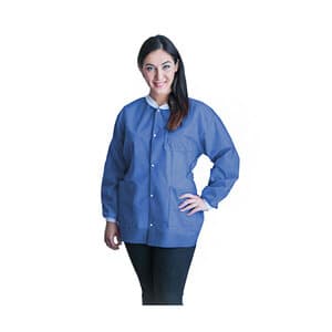 FiTMe Disposable Lab Jacket, X-Large, Medical Blue, 10/Bag, UGJ-6513-XL thumbnail 10