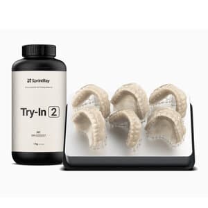 SprintRay Try-In 2 Biocompatible 3D Printing Resin, White, 1 kg Bottle thumbnail 4