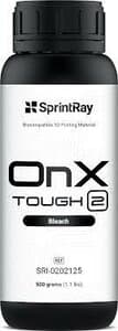 SprintRay OnX Tough 2 3D Printing Resin, Shade Bleach, 500g Bottle thumbnail 4