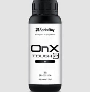 SprintRay OnX Tough 2 3D Printing Resin, Shade B1, 500g Bottle thumbnail 4
