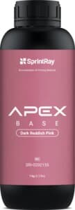 SprintRay APEX Base Nanoceramic Denture Base 3D Printing Resin, Dark Reddish Pink, 1 kg Bottle thumbnail 2