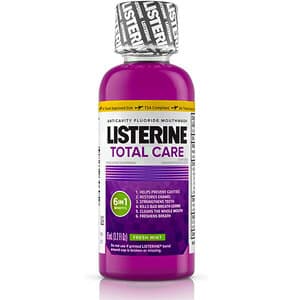 Listerine Total Care Anticavity Mouthwash, Fresh Mint, 3.2 oz (95 ml) Patient Bottles, 24/Case - Listerine Total Care Anticavity Mouthwash 3.2 oz. 24/Case - Image 1