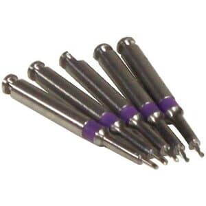 Coltene Max Restorative Pin Drill, M-92, Purple, 0.021" x 0.095" (0.525 mm x 2.4 mm), Depth-Limiting, 5/Pack thumbnail 10