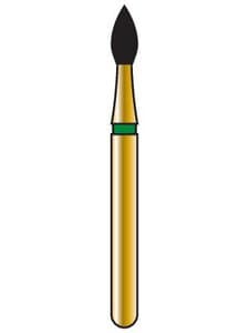 Alpen Multi-Use Diamond Bur, Pointed Football, Medium Grit, FG, #368-016, 1.6mm Head Diameter, 3.5mm Head Length, 5/Pkg thumbnail 5