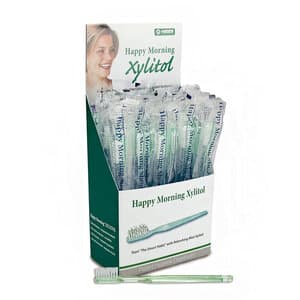Happy Morning Xylitol Disposable Pre-Pasted Toothbrush with Mint Toothpaste, Individually Wrapped, 50/Box, 605496 thumbnail 6
