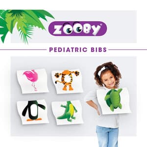 Zooby Pediatric Bibs, 2-Ply Poly Backed, Non-Permeable, 13.5" x 9", Assorted Animal Designs, 100/Box, 295200 thumbnail 17