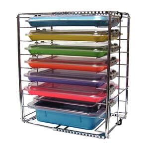 Zirc Multi-Mod Rack, 8-Place, Chrome-Plated Metal, Adjustable, 21Z410 thumbnail 7