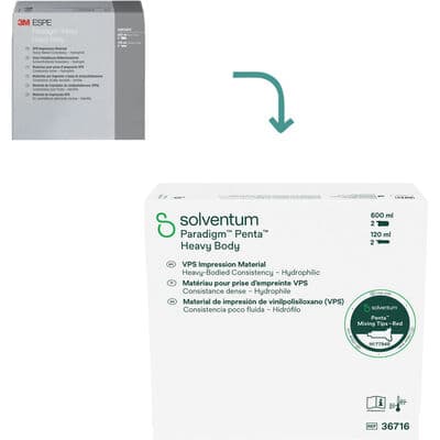 Solventum (3M) Paradigm Penta VPS Impression Material, Heavy Body, Fast Set, Refill, 2 x 300 ml Base + 2 x 60 ml Catalyst, 36717 thumbnail 18