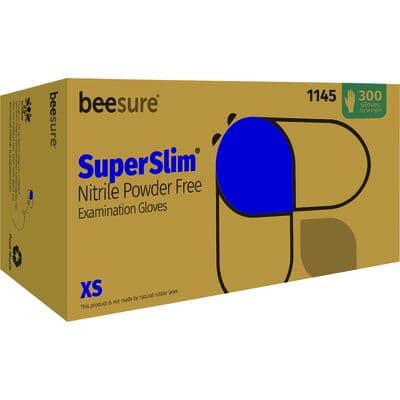 BeeSure SuperSlim Nitrile Examination Gloves, Powder-Free, Extra Small, Cobalt Blue, 300/Box, BE1145 thumbnail 18