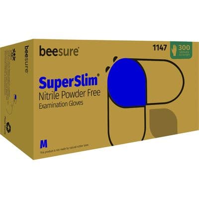 BeeSure SuperSlim Nitrile Examination Gloves, Powder-Free, Medium, Cobalt Blue, 300/Box, BE1147 thumbnail 17