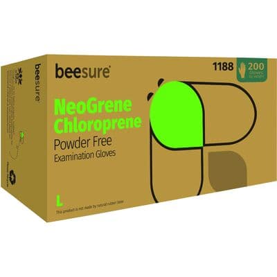 BeeSure NeoGrene Chloroprene Powder-Free Exam Gloves, Large, Green, 200/Box, BE1188 thumbnail 21