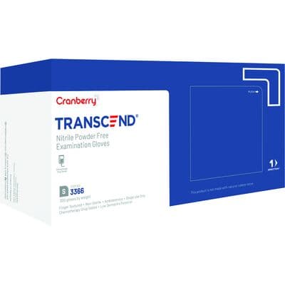 Cranberry Transcend Nitrile Powder-Free Exam Gloves, Small, Matte Blue, 300/Box, CR3366 thumbnail 25