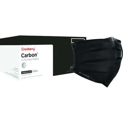 Cranberry Carbon ASTM Level 3 Earloop Face Mask, 4-Ply, Black, One Size, 50/Box, C2900K thumbnail 21