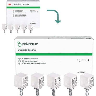 Solventum (3M) Chairside Zirconia Bridge Block, 39 mm, Shade A1, Refill, 3/Pk, 69949 thumbnail 16