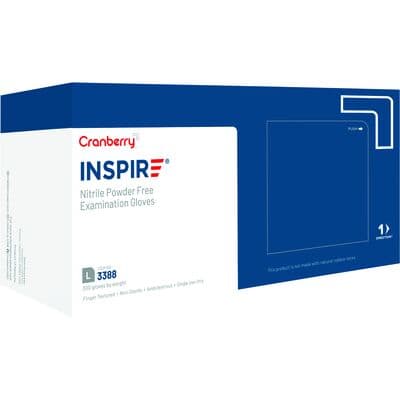 Cranberry Inspire Nitrile Exam Gloves, Powder-Free, Non-Sterile, Large, Aegean Blue, 300/Box, CR3388 thumbnail 14