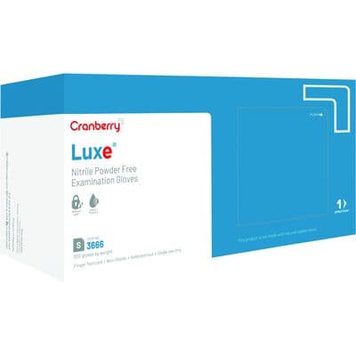 Cranberry LUXE Nitrile Exam Gloves, Powder Free, Non-Sterile, Small, Azure Blue, 300/Box, CR3666 thumbnail 17