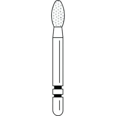 Two Striper® Diamond Bur, Friction Grip (FG), Very Fine, Yellow, Egg/Football #287.4, 5/Pkg, 2015998 thumbnail 3