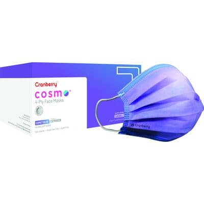 Cranberry Cosmo 4-Ply ASTM Level 3 Earloop Face Mask, Comet Blue, 50/Box, C2700CB thumbnail 17