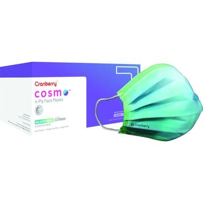Cranberry Cosmo 4-Ply ASTM Level 3 Earloop Face Mask, Galactic Green, 50/Box, C2700GG thumbnail 24