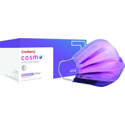 Cranberry Cosmo 4-Ply ASTM Level 3 Earloop Procedure Face Mask, Stellar Purple, 50/Box, C2700SP thumbnail 21
