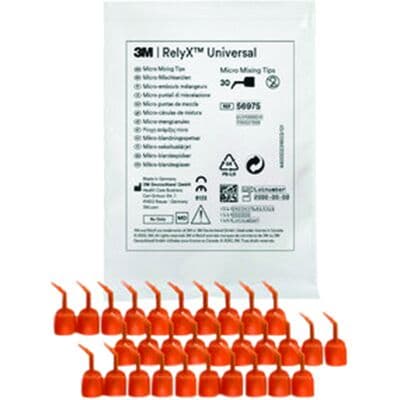 3M RelyX Universal Resin Cement Micro Mixing Tips, Orange, 30/Pk, 56975 thumbnail 30