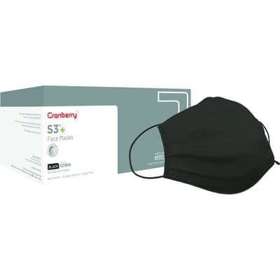 Cranberry S3+ Procedure Face Mask, ASTM Level 3, 3-Ply, Earloop, Black, 50/Box, S3160K thumbnail 27