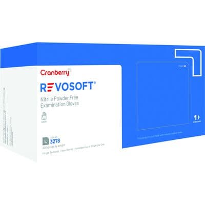 Cranberry RevoSoft Nitrile Exam Gloves, Powder Free, Latex Free, Large, Blue, 300/Box, CR3278 thumbnail 16