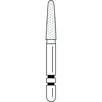 Two Striper Diamond Bur, Friction Grip, Coarse, Green, Round End Taper, #767.7C, 1.8 mm Major / 1.1 mm Minor Diameter, 7.0 mm Length, 50/Pkg thumbnail 7