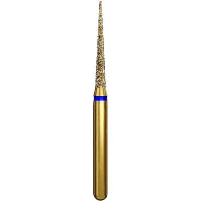Coltene Alpen Multi-Use Multilayer Diamond Bur, FG, Medium Grit, Needle Shape, #859-014, 1.4 mm Head Diameter, 10 mm Head Length, 5/Pkg thumbnail 3