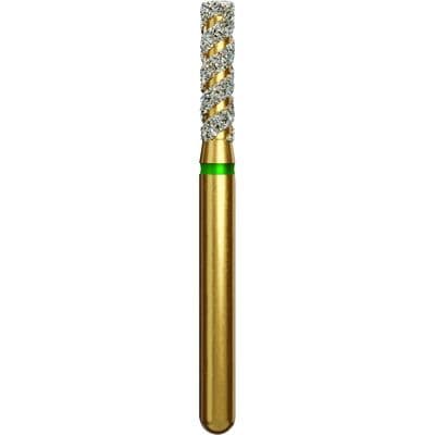 Alpen Multi-Use TurboCut Diamond Bur, FG, Coarse, Green Ring, Flat End Cylinder, 1.6 mm Head Diameter, 6 mm Head Length, 5/Pkg, #836-016 thumbnail 6