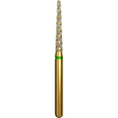 Alpen Multi-Use TurboCut Diamond Bur, FG, Coarse, Green Ring, Round End Taper, 856L-016, 1.6 mm Head Diameter, 10 mm Head Length, 5/Pkg thumbnail 6