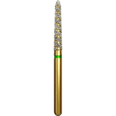 Alpen Multi-Use TurboCut Diamond Instrument, FG, Coarse, Green, Tapered Torpedo/Curettage, 1.8 mm Head Diameter, 10 mm Head Length, 5/Pkg, #879KT thumbnail 6
