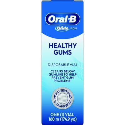 Oral-B Glide Healthy Gums Floss, Unflavored, 160 m Disposable Vial, 1/Pk, 80779740 thumbnail 14