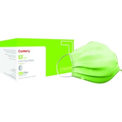 Cranberry S3 Mint Earloop Face Mask, ASTM Level 3, Green, One Size Fits Most, 50/Box, S3090G thumbnail 14