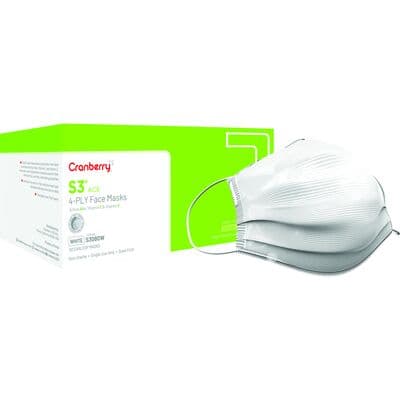 Cranberry S3 ACE ASTM Level 3 Earloop Face Mask, White, 50/Box, S3080W thumbnail 14