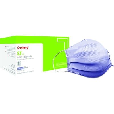 Cranberry S3 C2 Earloop Procedure Face Masks, ASTM Level 3, Lavender, Cucumber Extract, One Size, 50/Box, S3070L thumbnail 14
