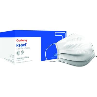 Cranberry Repel 4-Ply Earloop Procedure Face Mask, ASTM Level 3, Pearl Silver, One Size Fits Most, 50/Box, R2960SI thumbnail 29