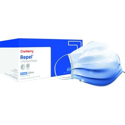 Cranberry Repel 4-Ply Earloop Procedure Face Mask, ASTM Level 3, Sapphire, 50/Box, R2960SA thumbnail 25