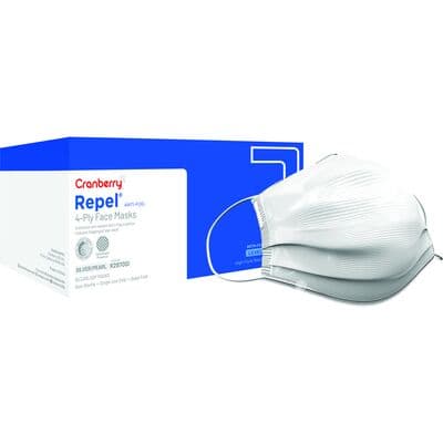 Cranberry Repel 4-Ply Anti-Fog Earloop Face Mask, ASTM Level 3, Pearl Silver, 50/Box, R2970SI thumbnail 13