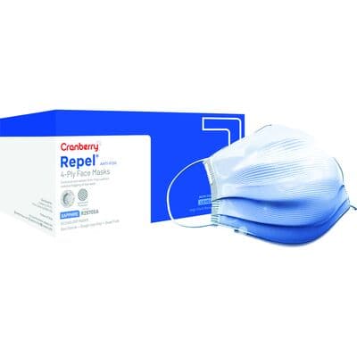 Cranberry Repel Anti-Fog 4-Ply Earloop Face Mask, ASTM Level 3, Sapphire, 50/Box, R2970SA thumbnail 22