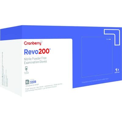 Cranberry Revo200 Nitrile Examination Gloves, Powder-Free, Latex-Free, Extra Large, Dark Blue, 200/Box, CR3209 thumbnail 17