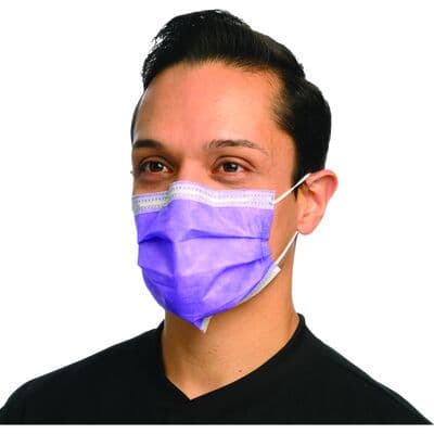 Secure Fit™ Procedure Face Mask, ASTM Level 2, Lavender, Ear Loop, One Size Fits Most, 50/Box, GCPLVSF thumbnail 23